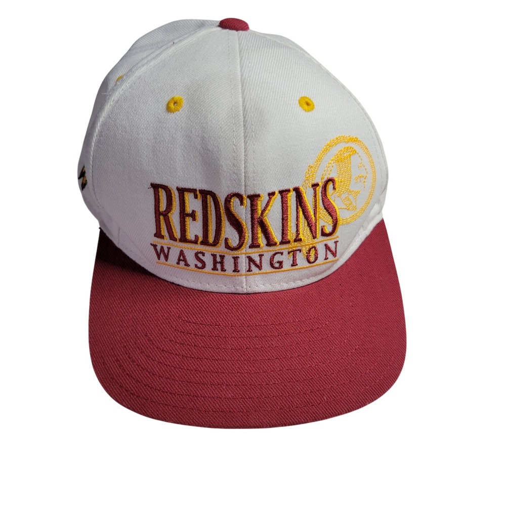 Reebok NFL Washington Redskins Snapback Hat White Burgundy Vintage Team Apparel